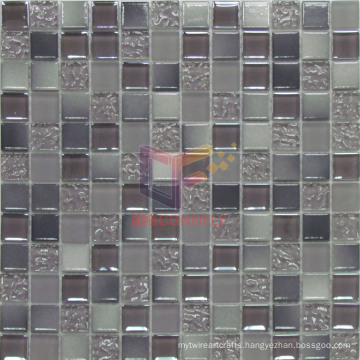 Grey Polished Ceramic Mix Matt Glass Mosaic Tiles (CS045)